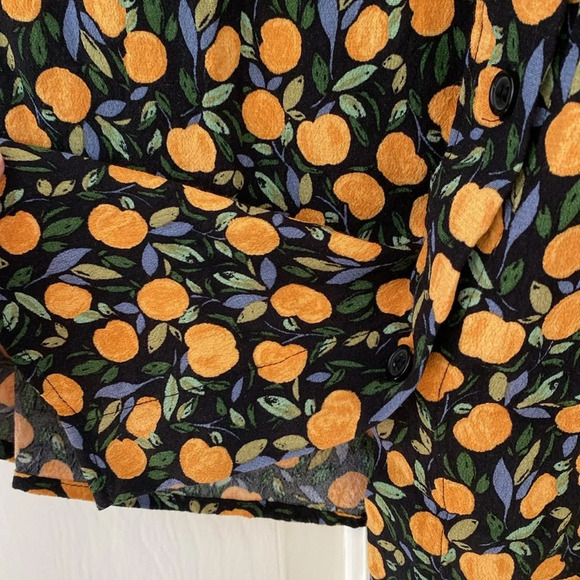& Other Stories Tie Shoulder Mini Dress Oranges Print‎ Floral Tropical Size 6 - Picture 12 of 16